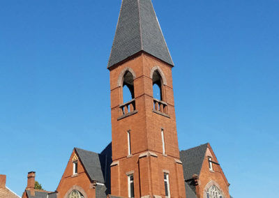 Brick Church Exterior and Steeple