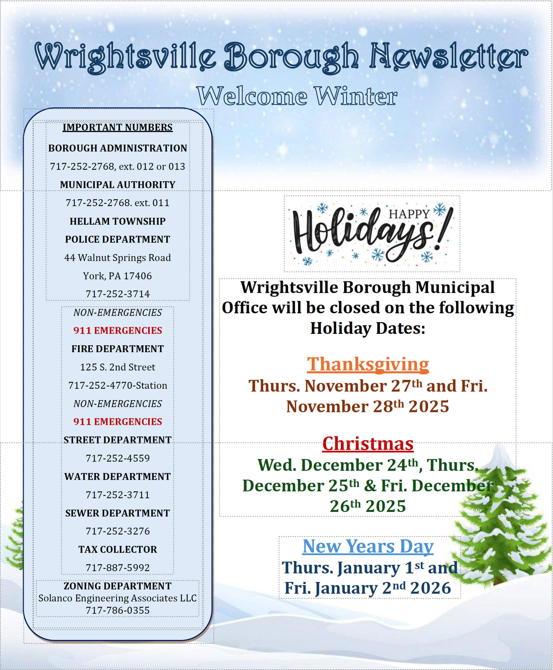 Winter 2025 Newsletter Cover